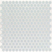 Splashback Tile Bliss Edged Hexagon Polished Modern Gray Ceramic Mosaic Floor and Wall Tile - 3 in. x 6 in. Tile Sample-T1C6 206497028