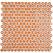 Splashback Tile Bliss Edged Penny Round Mango 12 in. x 12 in. x 10 mm Polished Ceramic Mosaic Tile-BLISSEGDPNYRNDPOLMANGO 206496936