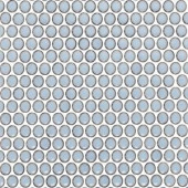 Splashback Tile Bliss Edged Penny Round Polished Gray Ceramic Mosaic Floor and Wall Tile - 3 in. x 6 in. Tile Sample-T1B2 206497032