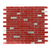 Splashback Tile Bloody Mary Brick 12 in. x 12 in. x 8 mm Glass Mosaic Floor and Wall Tile-BLOODY MARY BRICK GLASS TILES 203288549