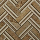 Splashback Tile Boost Selection Travertine with Beige Line 11-1/4 in. x 12 in. x 10 mm Marble Mosaic Tile-BOOST TRAVERTINE 206137474