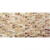 Splashback Tile Breeze White Gold Stained Glass Mosaic Floor and Wall Tile - 3 in. x 6 in. Tile Sample-R6B13 206496973