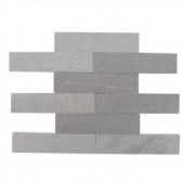 Splashback Tile Brushed Lady Gray Marble Mosaic Tile - 2 in. x 8 in. Tile Sample-C1D9 BRUSHED MARBLE LADY GRAY SAMPLE 206154557