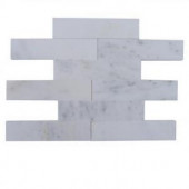 Splashback Tile Brushed Oriental Marble Mosaic Tile - 2 in. x 8 in. Tile Sample-C1C9 BRUSHED MARBLE ORIENTAL SAMPLE 206154550