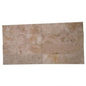 Splashback Tile Brushed Wild Travertine Marble Mosaic Tile - 2 in. x 8 in. Tile Sample-C1D8 BRUSHED MRBL WLD TRVTN SAMPLE 206154546