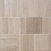 Splashback Tile Brushed Wooden Beige 4 in. x 4 in. Marble Floor and Wall Tile (9-Pieces)-BR4X4WDB 207125534