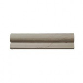 Splashback Tile Brushed Wooden Beige Honed Marble Chair Rail Trim Tile - 2 in. x 8 in. Tile Sample-CRBRWBSMP 207125549