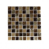 Splashback Tile Cask Brown Blend Marble Glass Mosaic Floor and Wall Tile - 3 in. x 6 in. x 8 mm Tile Sample-R5C3 203218139