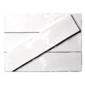 Splashback Tile Catalina White 3 in. x 12 in. x 8 mm Ceramic and Wall Subway Tile-CATALINA3X12WHITE 206496907