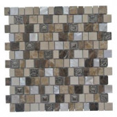 Splashback Tile Charm II Cappuccino 12 in. x 12 in. x 8 mm Glass and Stone Mosaic Tile-CHRM-II-CAPPCINO-GLASTONE 206347012