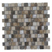 Splashback Tile Charm II Cappuccino Glass and Stone Floor and Wall Tile - 3 in. x 6 in. Tile Sample-SMP-CHRM-II-CAPPCINO-GLASTONESAMPLE 206347075
