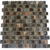 Splashback Tile Charm II Forest Glass and Stone Floor and Wall Tile - 3 in. x 6 in. Tile Sample-SMP-CHRM-II-FOREST-GLASTONESAMPLE 206347076