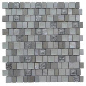 Splashback Tile Charm II Silver Glass and Stone Floor and Wall Tile - 3 in. x 6 in. Tile Sample-SMP-CHRM-II-SILVER-GLASTONESAMPLE 206347074