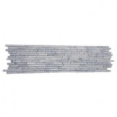 Splashback Tile Chorus White Carrera Marble Mosaic Tile - 6 in. x 6 in. Tile Sample-C3C7CRSWHTCRA 206675378