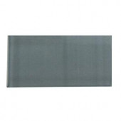 Splashback Tile Contempo Blue Gray Polished Glass Mosaic Floor and Wall Tile - 3 in. x 6 in. x 8 mm Tile Sample-L5A8 203218013
