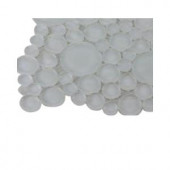 Splashback Tile Contempo Bright White Circles Glass Tile - 3 in. x 6 in. x 8 mm Tile Sample-R2D7 GLASS TILES 203288434