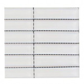 Splashback Tile Contempo Bright White Polished Glass Mosaic Floor and Wall Tile - 3 in. x 6 in. x 8 mm Tile Sample-L6C9 203218038