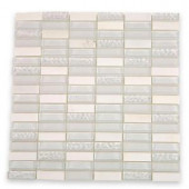 Splashback Tile Contempo Condensation Blend Glass Mosaic Floor and Wall Tile - 3 in. x 6 in. x 8 mm Tile Sample-R4B10 203218105