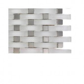 Splashback Tile Contempo Curve Bright White Glass Mosaic Floor and Wall Tile - 3 in. x 6 in. x 8 mm Tile Sample-R4C2 GLASS MOSAIC TILE 203478032