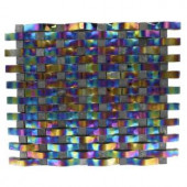 Splashback Tile Contempo Curve Rainbow Black 13 in. x 11 in. x 10 mm Glass Mosaic Wall Tile-CONTEMPO CURVE RAINBOW BLACK 203478028
