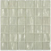 Splashback Tile Contempo Metallic White Glass Mosaic Wall Tile - 3 in. x 6 in. Tile Sample-SMP-CNTMPO-METALLIC WHITE 2X2SAMPLE 206347135