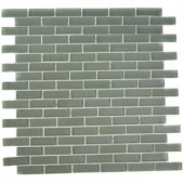 Splashback Tile Contempo Seafoam Brick 12 in. x 12 in. x 8 mm Glass Mosaic Floor and Wall Tile-CONTEMPO SEAFOAM BRICK .5X2 GLAS TILE 203288488