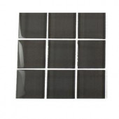 Splashback Tile Contempo Smoke Gray Polished Glass Tile - 3 in. x 6 in. x 8 mm Tile Sample-L6B2 GLASS TILE 203288375