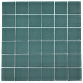 Splashback Tile Contempo Turquoise 12 in. x 12 in. x 8 mm Frosted Glass Mosaic Floor and Wall Tile-CONTEMPO TURQUOISE FROSTED 2 X 2 203061471