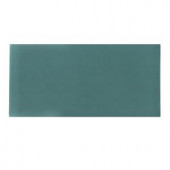 Splashback Tile Contempo Turquoise Frosted Glass Mosaic Floor and Wall Tile - 3 in. x 6 in. x 8 mm Tile Sample-L5B11 203218020