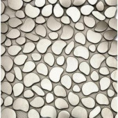 Splashback Tile Corrie Pavestone 12 in. x 12 in. x 8 mm Polished Brushed Silver Metal Mosaic Tile-CRIPAVMTL 206822957