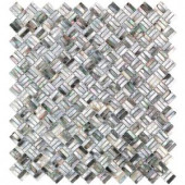 Splashback Tile Coule Black Weave 11.81 in. x 13 in. x 2 mm Pearl Shell Mosaic Tile-COULBLKWEAV 300915830