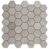 Splashback Tile Crema Marfil Hexagon 12 in. x 12 in. x 8 mm Polished Marble Floor and Wall Tile-CREMA MARFIL HEXAGON POLISHED MARBLE 203478150