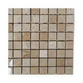 Splashback Tile Crema Marfil Squares Marble Mosaic Floor and Wall Tile - 3 in. x 6 in. x 8 mm Tile Sample-L4B5 STONE TILES 203478141