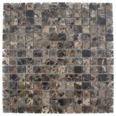 Splashback Tile Dark Emperidor Squares 12 in. x 12 in. x 8 mm Marble Floor and Wall Tile-DARK EMPERIDOR 3/4x3/4 SQUARES MARBLE 203478158