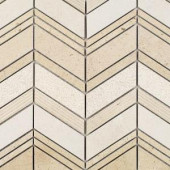 Splashback Tile Dart Winged Crema 11-3/4 in. x 11-3/4 in. x 10 mm Polished Marble Mosaic Tile-DRTWGDCRM 206675394