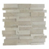 Splashback Tile Dimension 3D Brick Crema Marfil Pattern 12 in. x 12 in. x 8 mm Mosaic Floor and Wall Tile-DIMENSION3DBRICKCREMAMARFIL 203061366