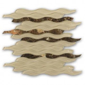 Splashback Tile Flow Python 11-1/2 in. x 12 in. x 8 mm Glass and Marble Mosaic Tile-FLOWPYTHON 206496887