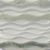 Splashback Tile Flow Viper 11-1/2 in. x 12 in. x 8 mm Glass and Marble Mosaic Tile-FLOWVIPER 206496889