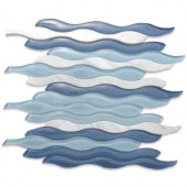 Splashback Tile Flow Wave 12 in. x 11-1/2 in. x 8 mm Glass and Marble Mosaic Tile-FLOWWAVE 206496890