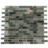 Splashback Tile Galaxy Blend Brick Pattern 12 in. x 12 in. x 8 mm Marble and Glass Mosaic Floor and Wall Tile-GALAXY BRICK 203061318