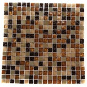 Splashback Tile Golden Trail Blend Squares 12 in. x 12 in. x 8 mm Marble and Glass Mosaic Floor and Wall Tile-GOLDEN TRAIL SQUARES 203061353