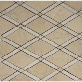 Splashback Tile Grand Textured Crema Marfil 11 in. x 12 in. x 10 mm Polished Marble Mosaic Tile-GDTXCRM 206822995