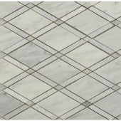 Splashback Tile Grand Textured White Carrera Polished Marble Tile - 3 in. x 6 in. Tile Sample-R1D11GDTXCRA 206823005