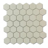 Splashback Tile Hexagon White Thassos 12 in. x 12 in. x 8 mm Marble Mosaic Floor and Wall Tile-HEXAGON WHITE THASSOS 204688664