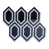 Splashback Tile Infinite Nero 9-1/2 in. x 11-1/2 in. x 10 mm Polished Marble Mosaic Tile-INFNRO 206823024