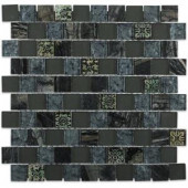 Splashback Tile Inheritance Afternoon Shadow 12-1/2 in. x 12-1/2 in. x 8 mm Marble and Glass Mosaic Tile-INHERITANCEAFTERNOON 206496852