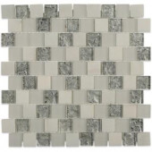 Splashback Tile Inheritance Cool Mist 12-1/2 in. x 12-1/2 in. x 8 mm Marble and Glass Mosaic Tile-INHERITANCECOOLMST 206496853