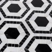 Splashback Tile Kosmos Black and Asian Statuary Hexagon Marble Mosaic Tile - 3 in. x 6 in. Tile Sample-R3A4KOSASNSTAHX 206675387