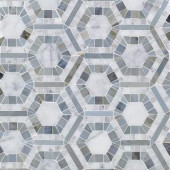 Splashback Tile Kosmos Carrera and Moonstone Hexagon 11-3/4 in. x 11-3/4 in. x 10 mm Polished Marble Mosaic Tile-KOSCRAHX 206675381