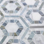 Splashback Tile Kosmos Carrera and Moonstone Hexagon Marble Mosaic Tile - 3 in. x 6 in. Tile Sample-R3A1KOSCRAHX 206675385
